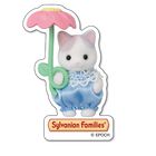 シルバニアファミリー　ステッカー　ラテネコの赤ちゃん（お花のかさ）, hi-res image number 0