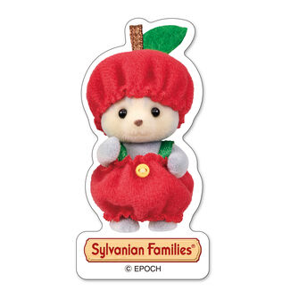 ステッカー　ハスキーの赤ちゃん（リンゴ）