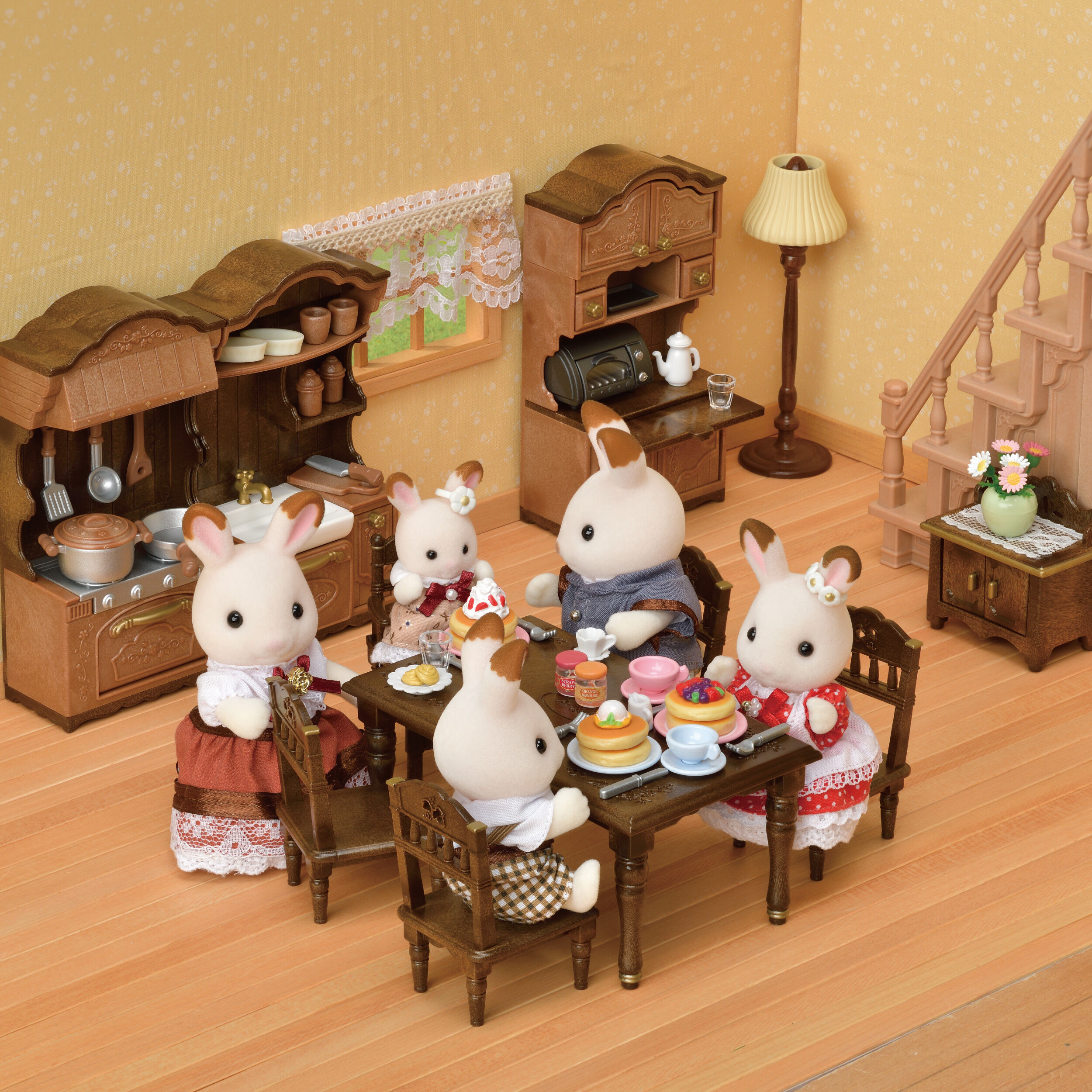 クラシックブラウン カップボードセット / 家具 - シルバニア