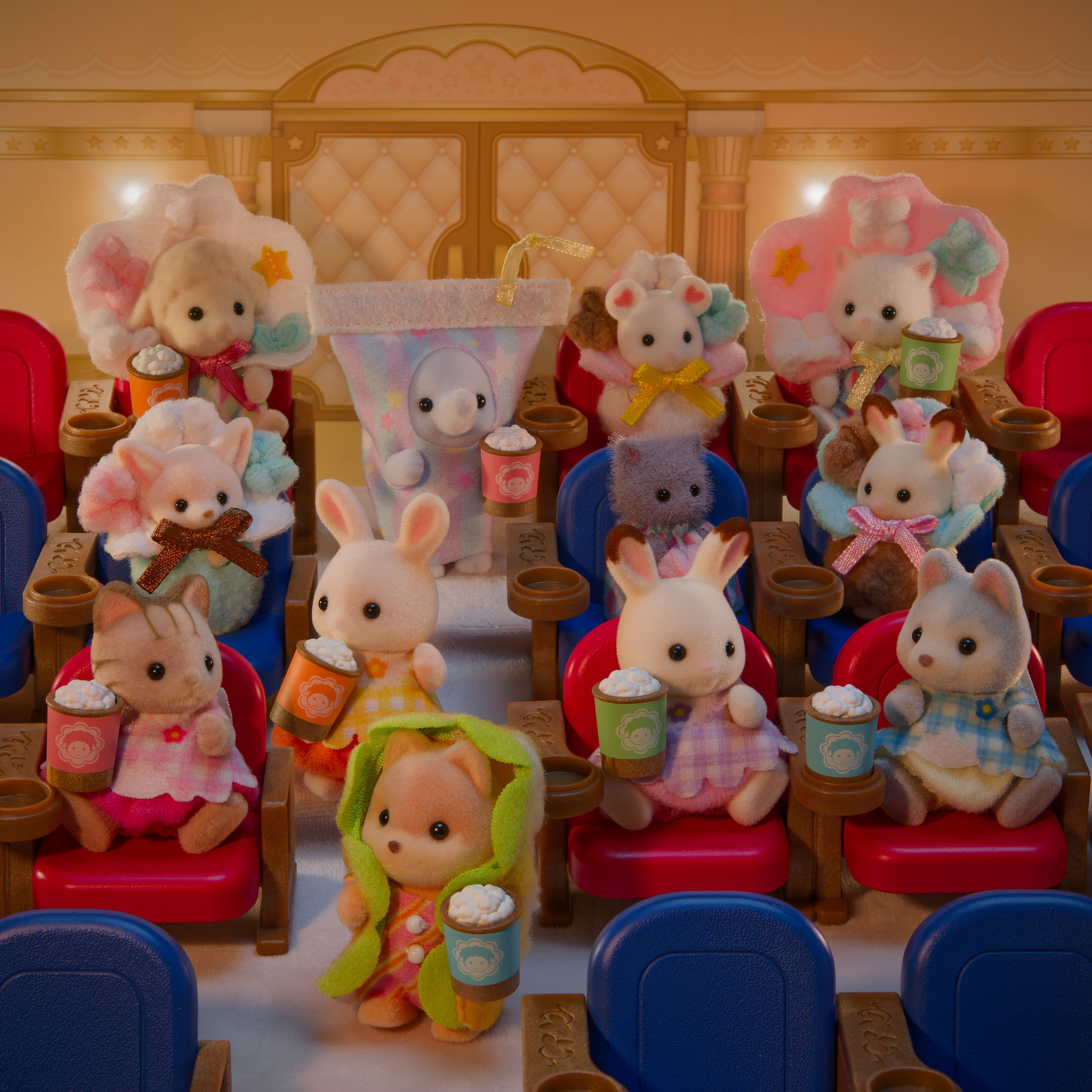 赤ちゃんシアターセット-マーガレットウサギ＆シマネコ- / 家具と人形