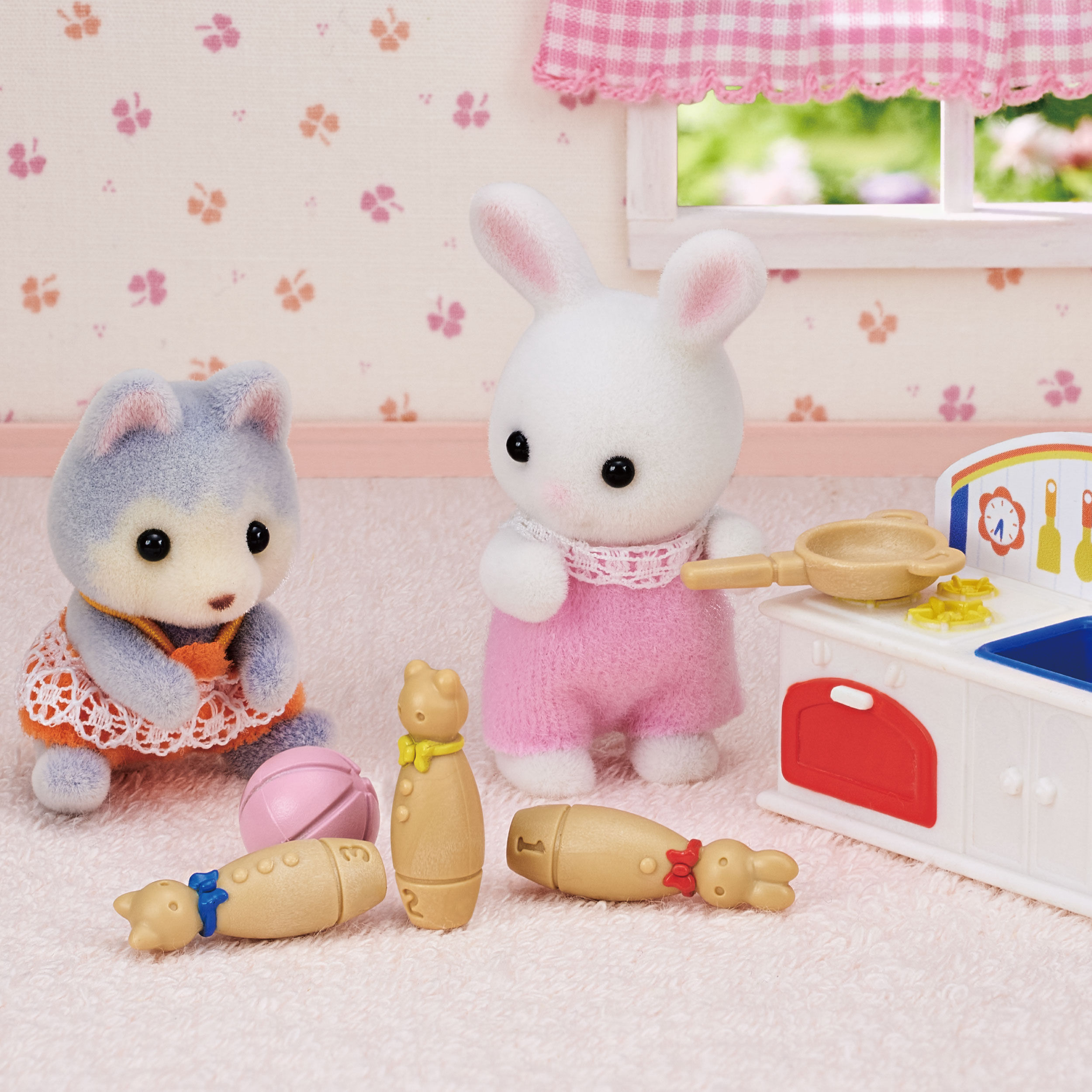おもちゃいっぱいセット-しろウサギ・パンダの赤ちゃん- / 家具と人形 おもちゃいっぱいセット-しろウサギ・パンダの赤ちゃん- / 家具と人形