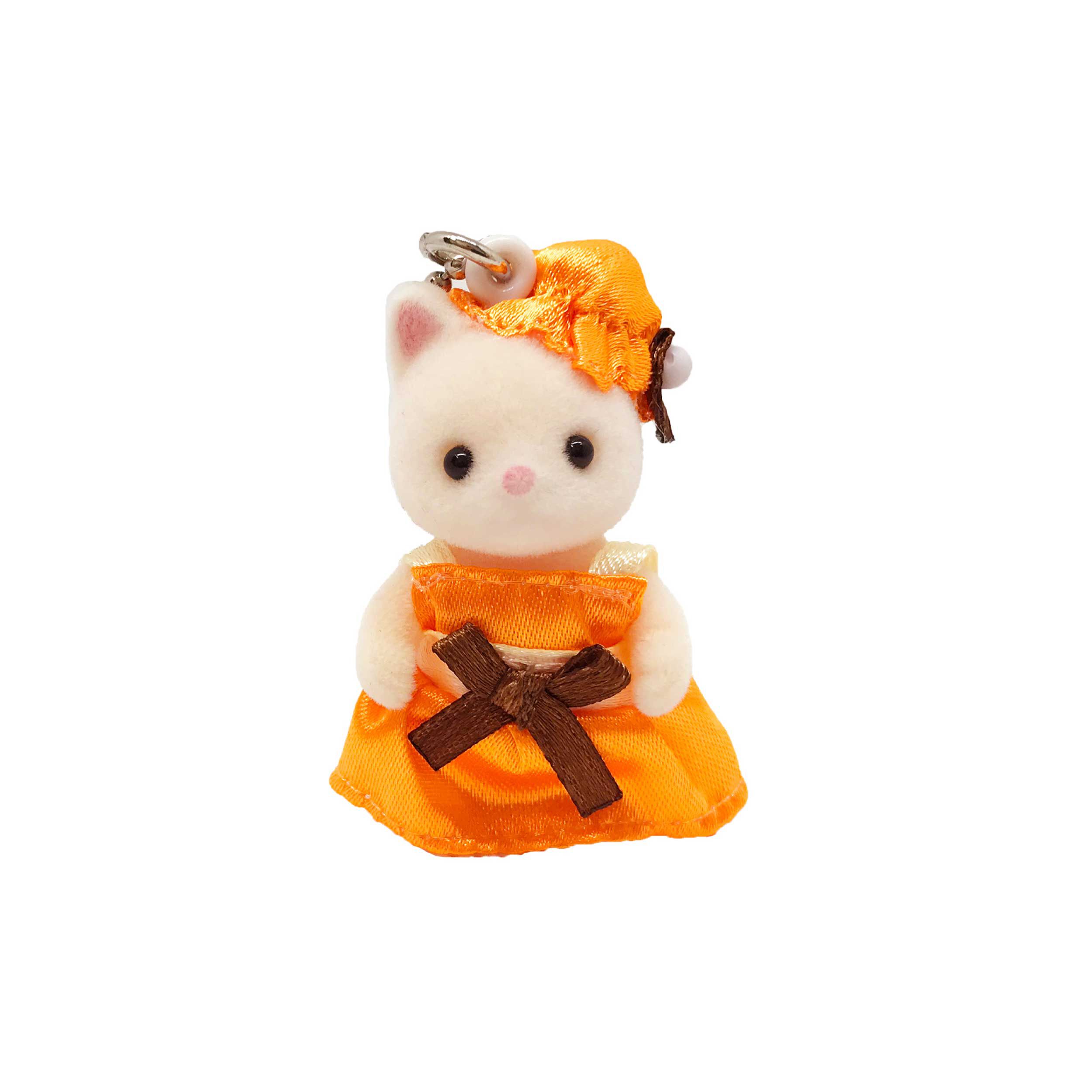 シルクネコキーホルダー（オレンジドレス） / 雑貨・生活用品