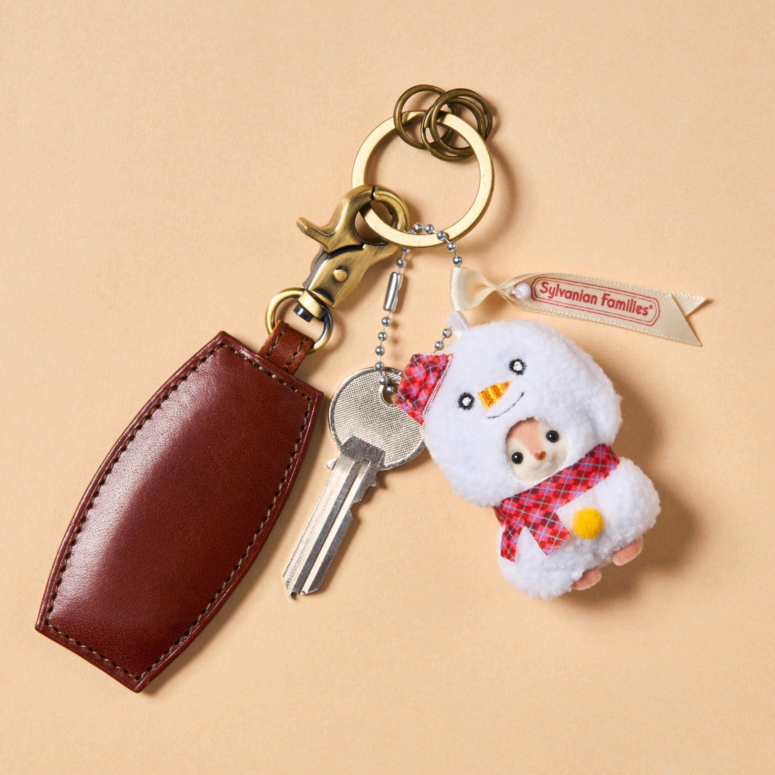 シルバニアファミリーキーチェーン シカの赤ちゃん-雪だるま