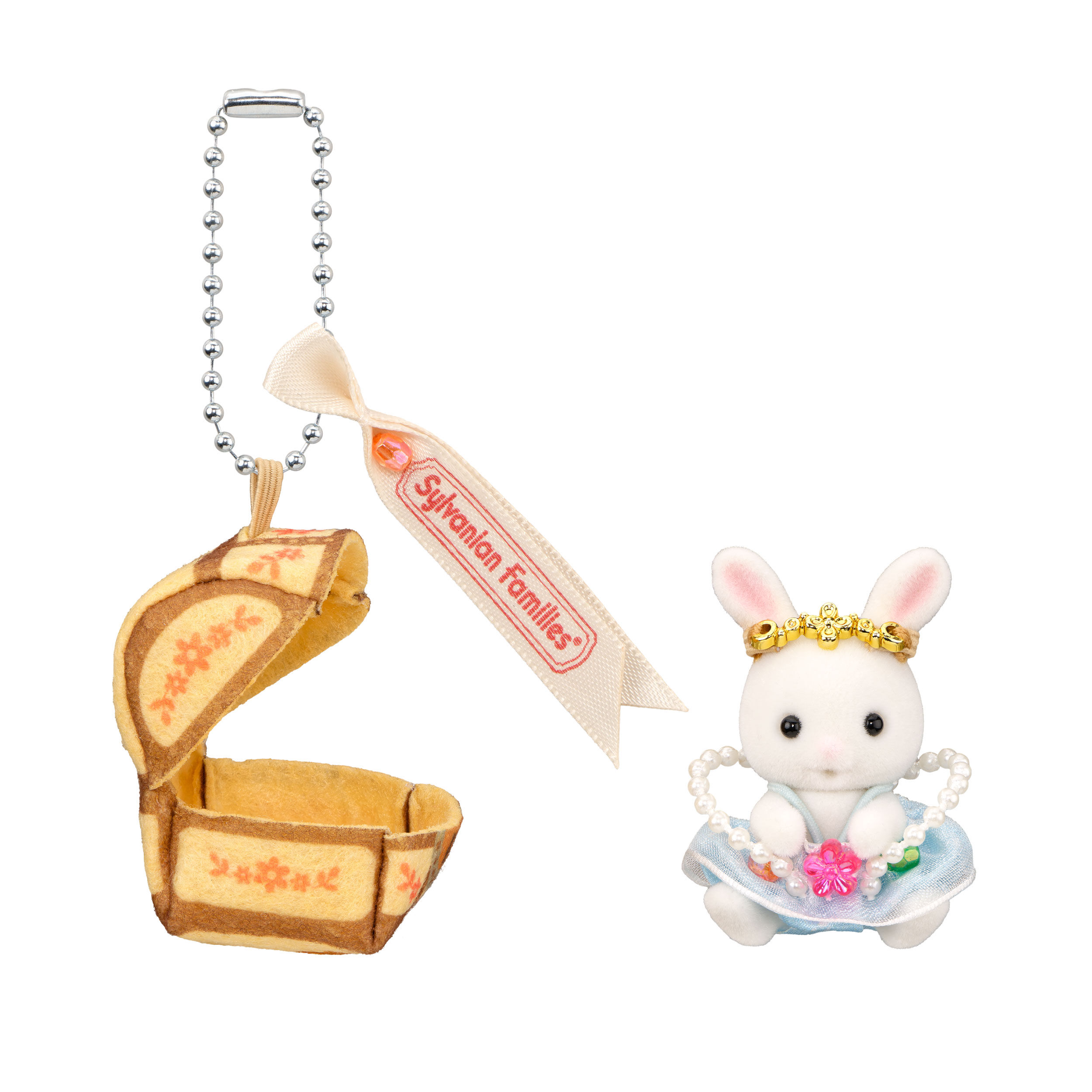 シルバニアファミリーキーチェーン しろウサギの赤ちゃん（おすわり
