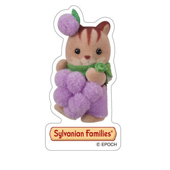 ステッカー　くるみリスの赤ちゃん（ぶどう）