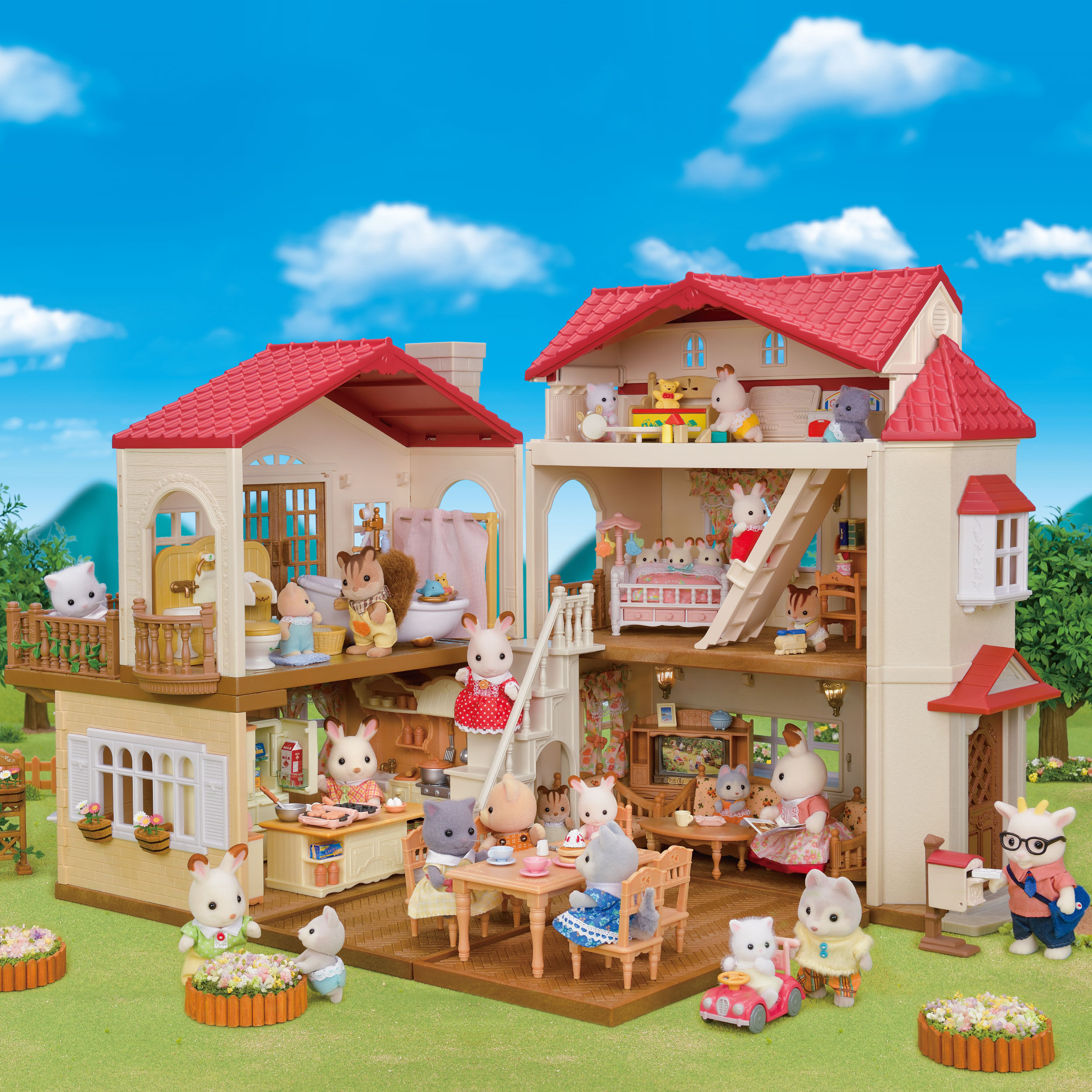 赤い屋根の大きなお家 -屋根裏はひみつのお部屋- / お家 - シルバニア