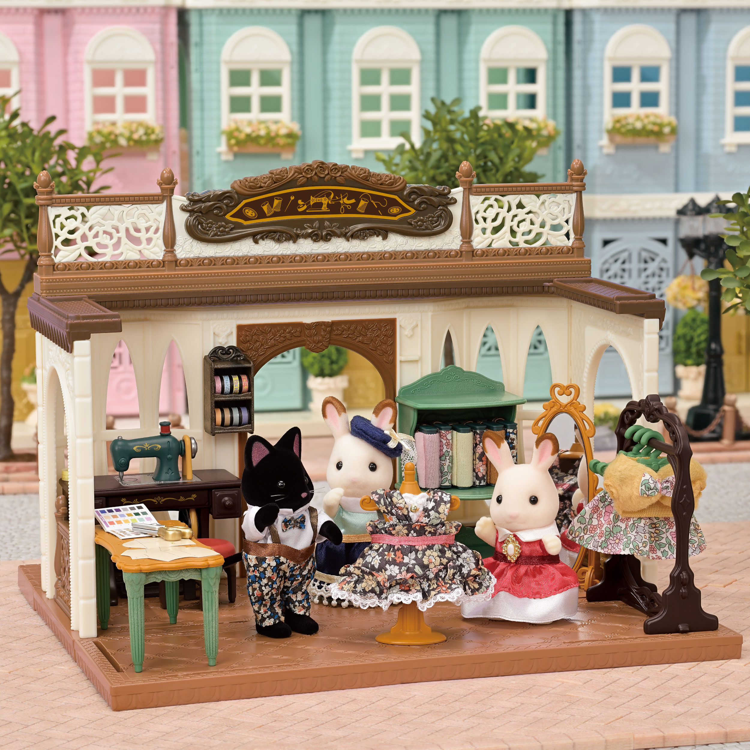 ほしぞらネコの仕立て屋さん-リバティプリント- / 家具と人形セット 