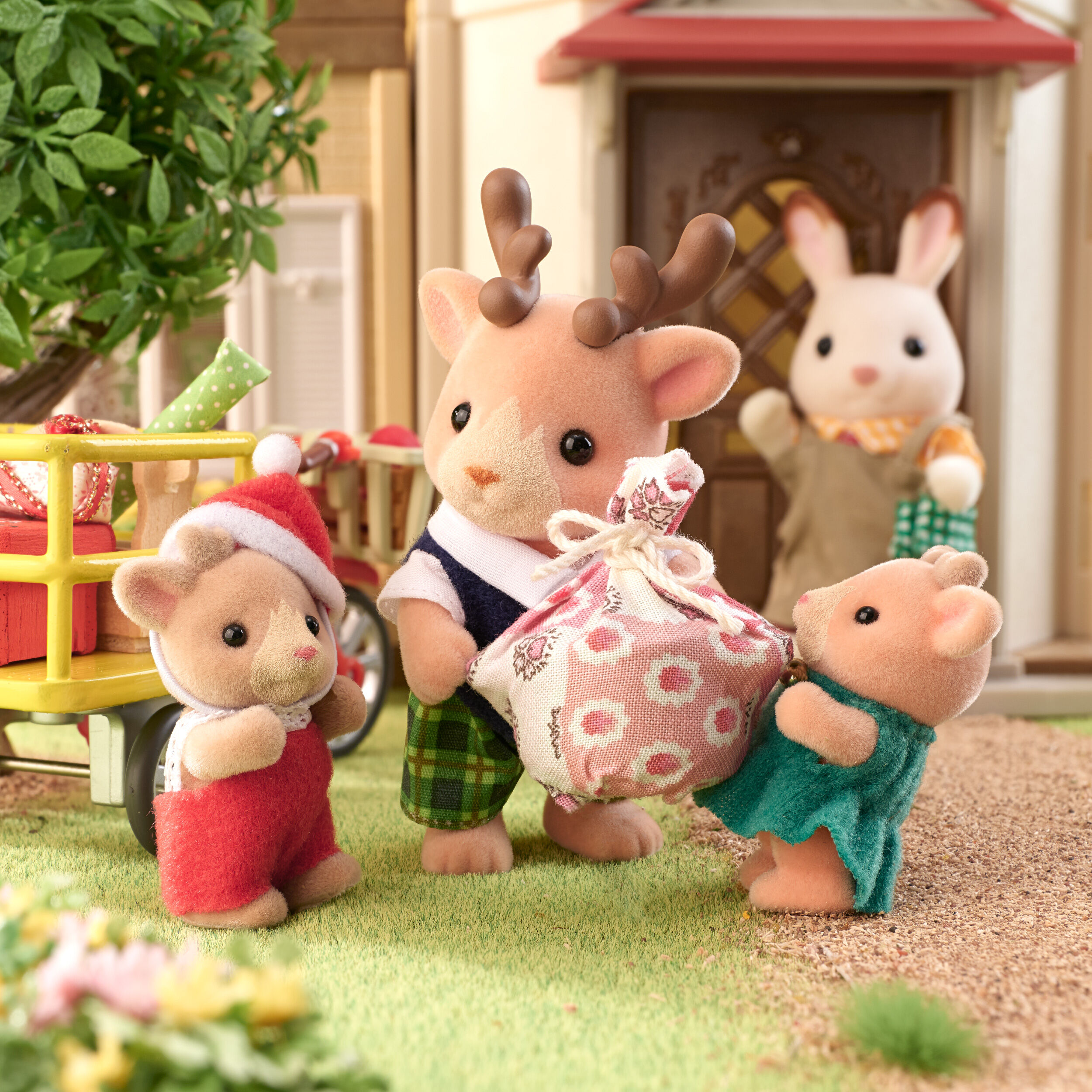 バーバリー トナカイ ぬいぐるみ&ハンカチ トナカイ ぬいぐるみ アニマルパーク クリスマス飾り｜Yahoo