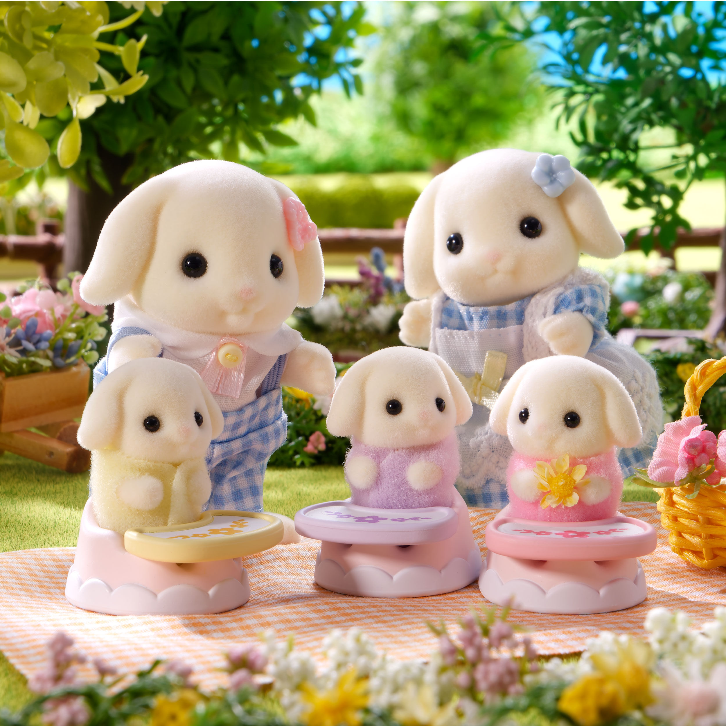 買取り実績  フローラウサギのみつごちゃん -ベビーチェアセット- / 赤ちゃん 羊毛フェルト