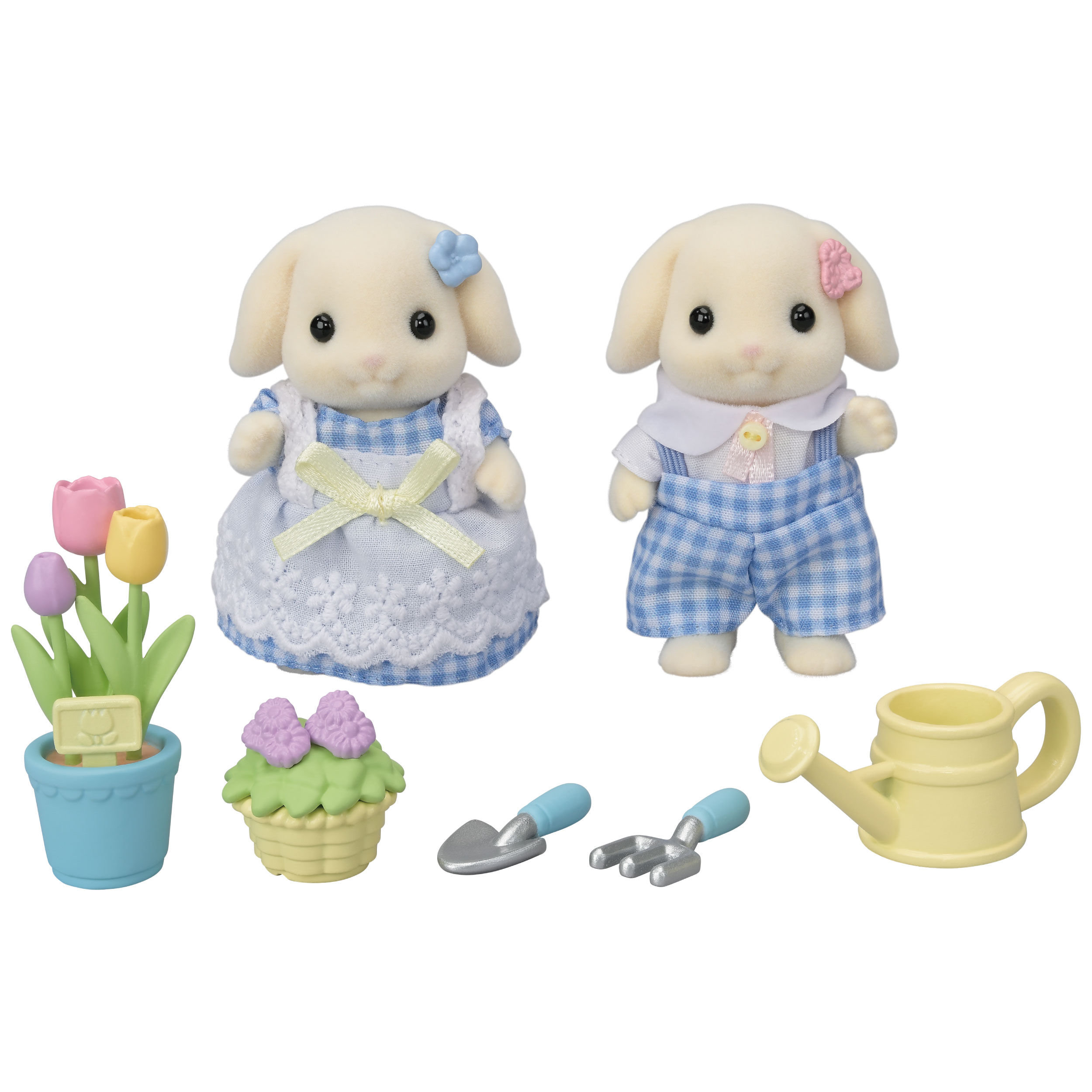 【5％OFF】 お花おせわセット-フローラウサギきょうだい- / 家具と人形 着せ替え服・アウトフィット