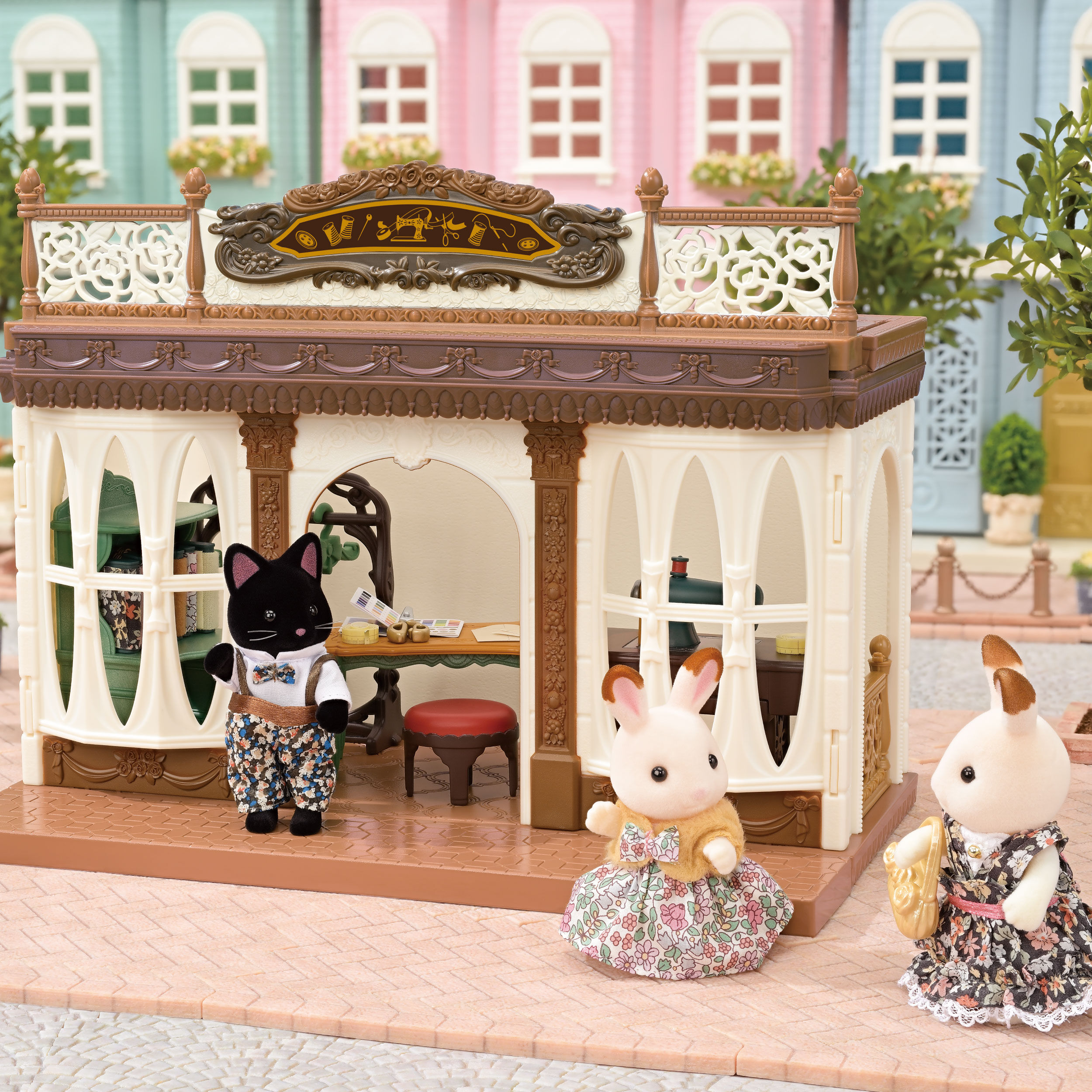 ほしぞらネコの仕立て屋さん-リバティプリント- / 家具と人形セット