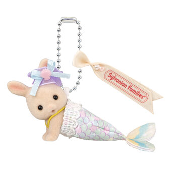 シルバニアファミリーキーチェーン　みるくウサギの赤ちゃん（はいはい）-マーメイド-