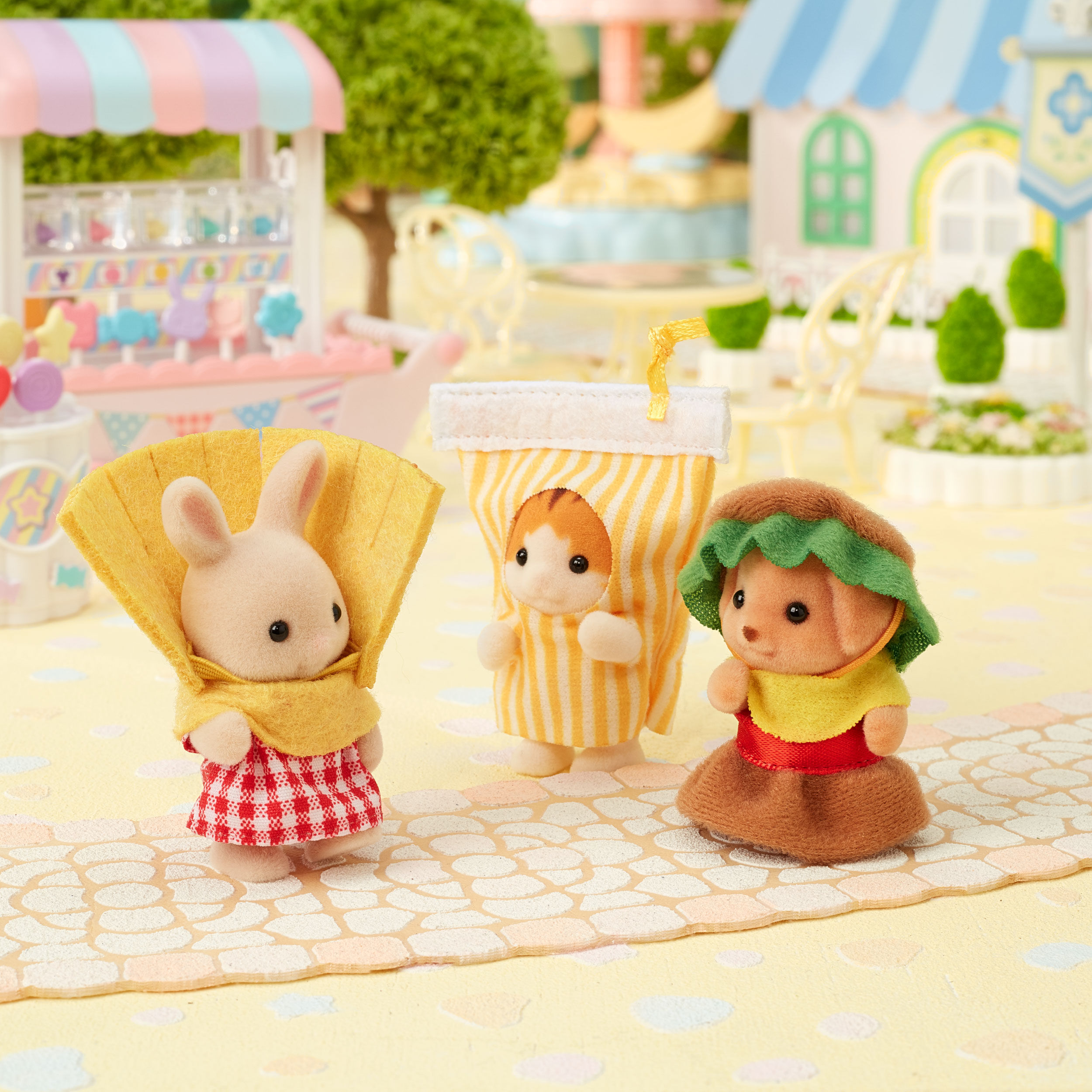シルバニアファミリー　ハンバーガー　ペア&赤ちゃんトリオ&非売品赤ちゃん　セット 赤ちゃんトリオ（ハンバーガーセット） / 赤ちゃん - シルバニア