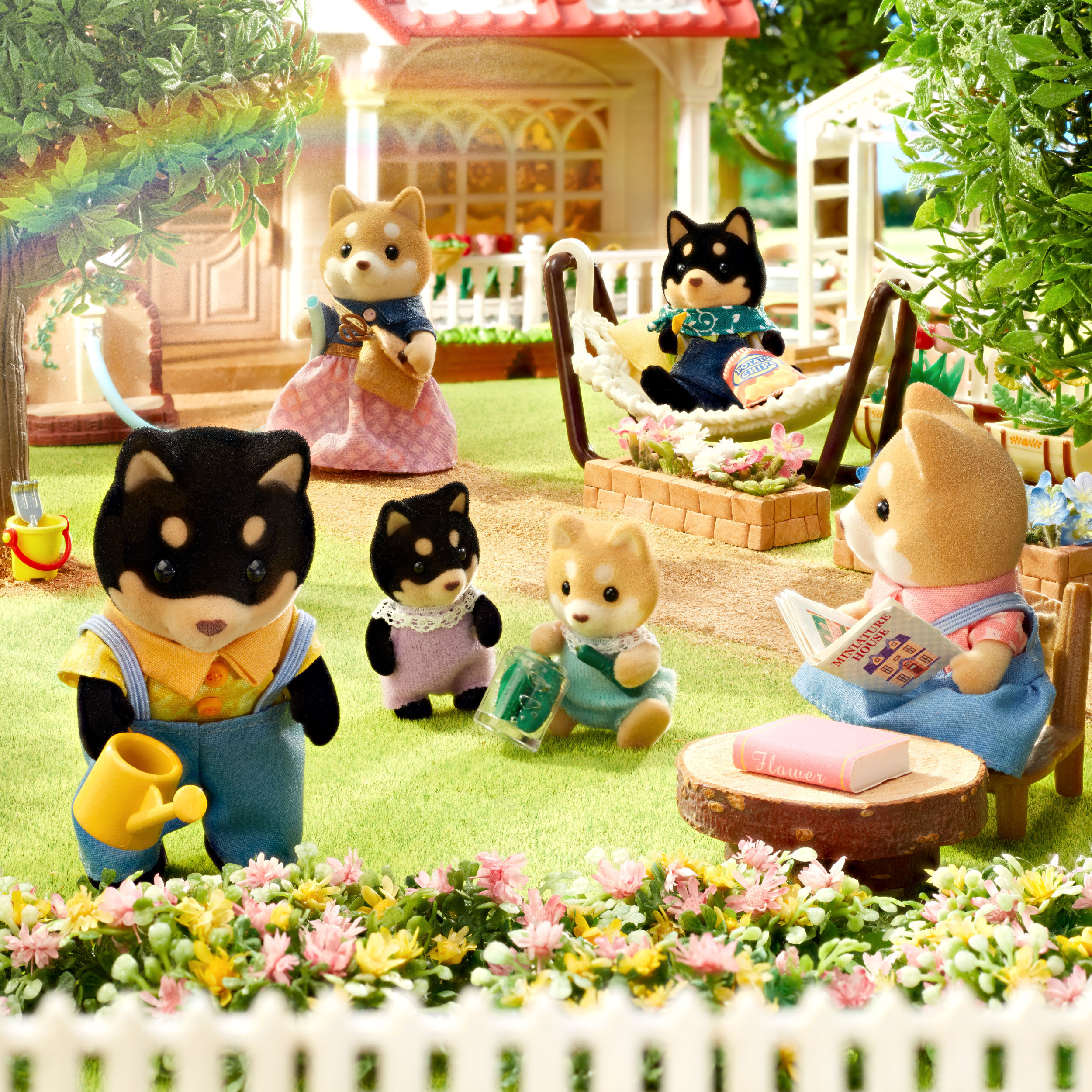 【訳あり】 シバイヌファミリー シルバニアファミリー - ファミリーセット / キャラクターグッズ