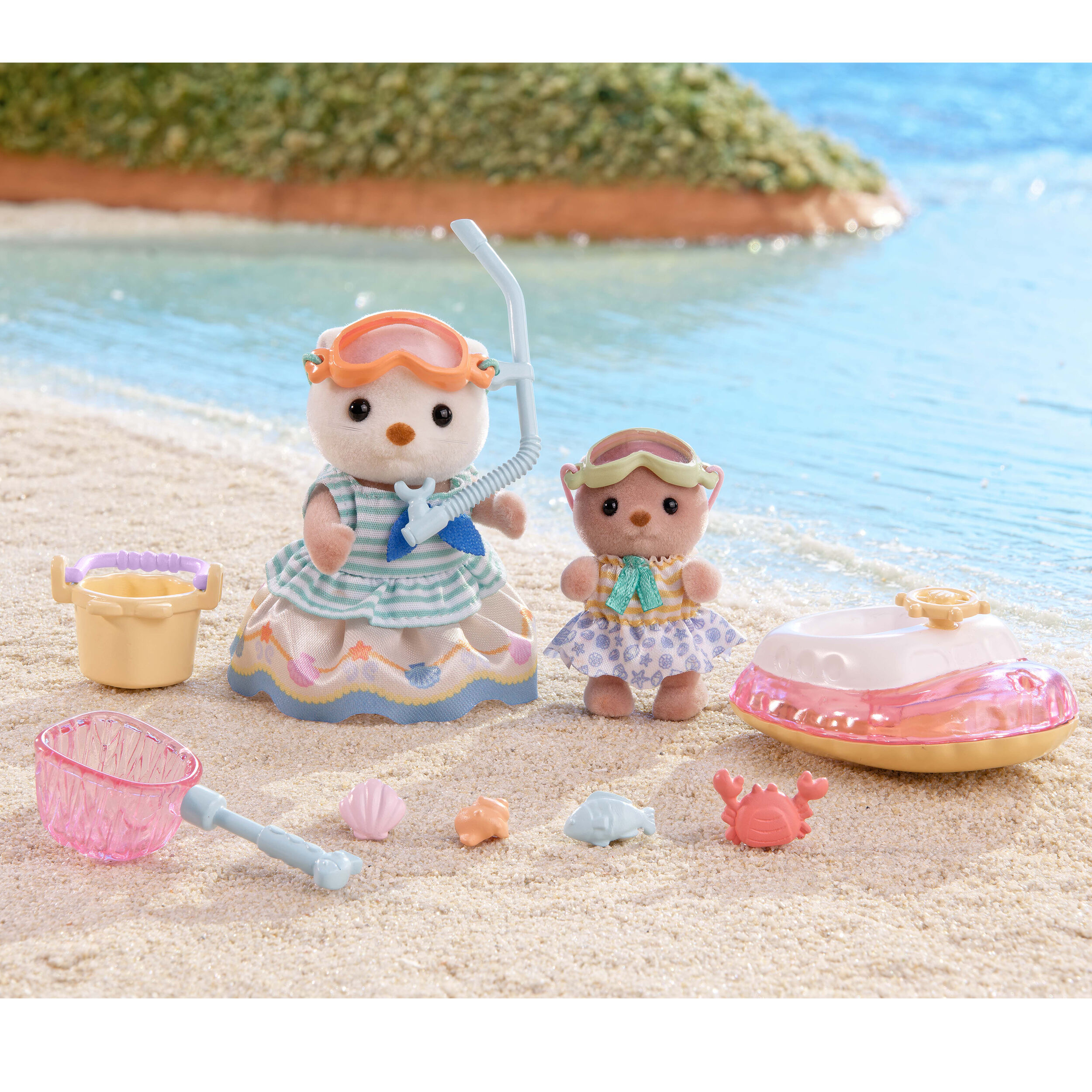 シルバニア　海あそび小物 ラッコのきょうだい -海あそびセット- / 家具と人形セット