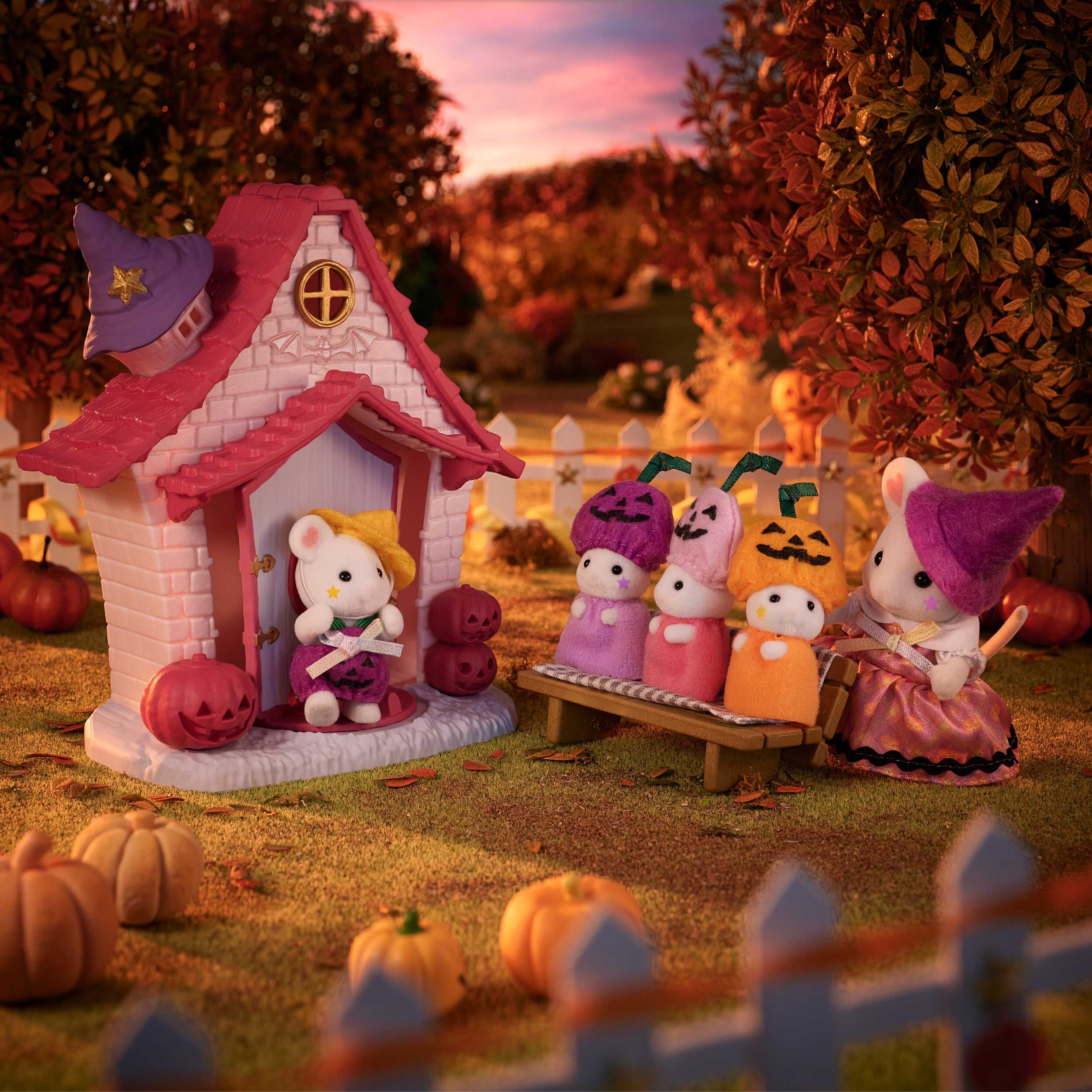 人気特価 マシュマロネズミのハロウィンハウスセット / 家具と人形セット シルバニアファミリー