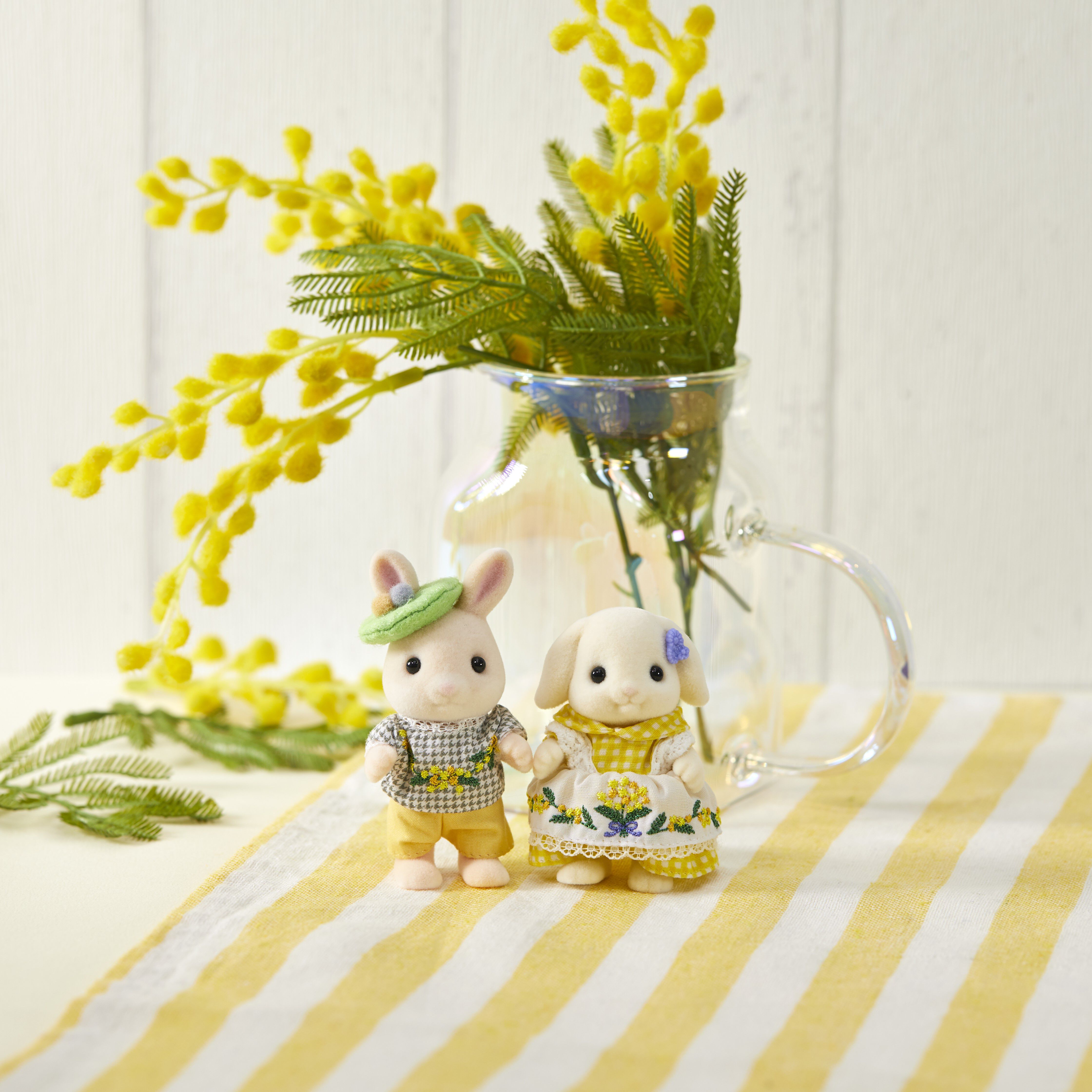 なかよしペアセット-ミモザの刺しゅう- / 人形 - シルバニアファミリー