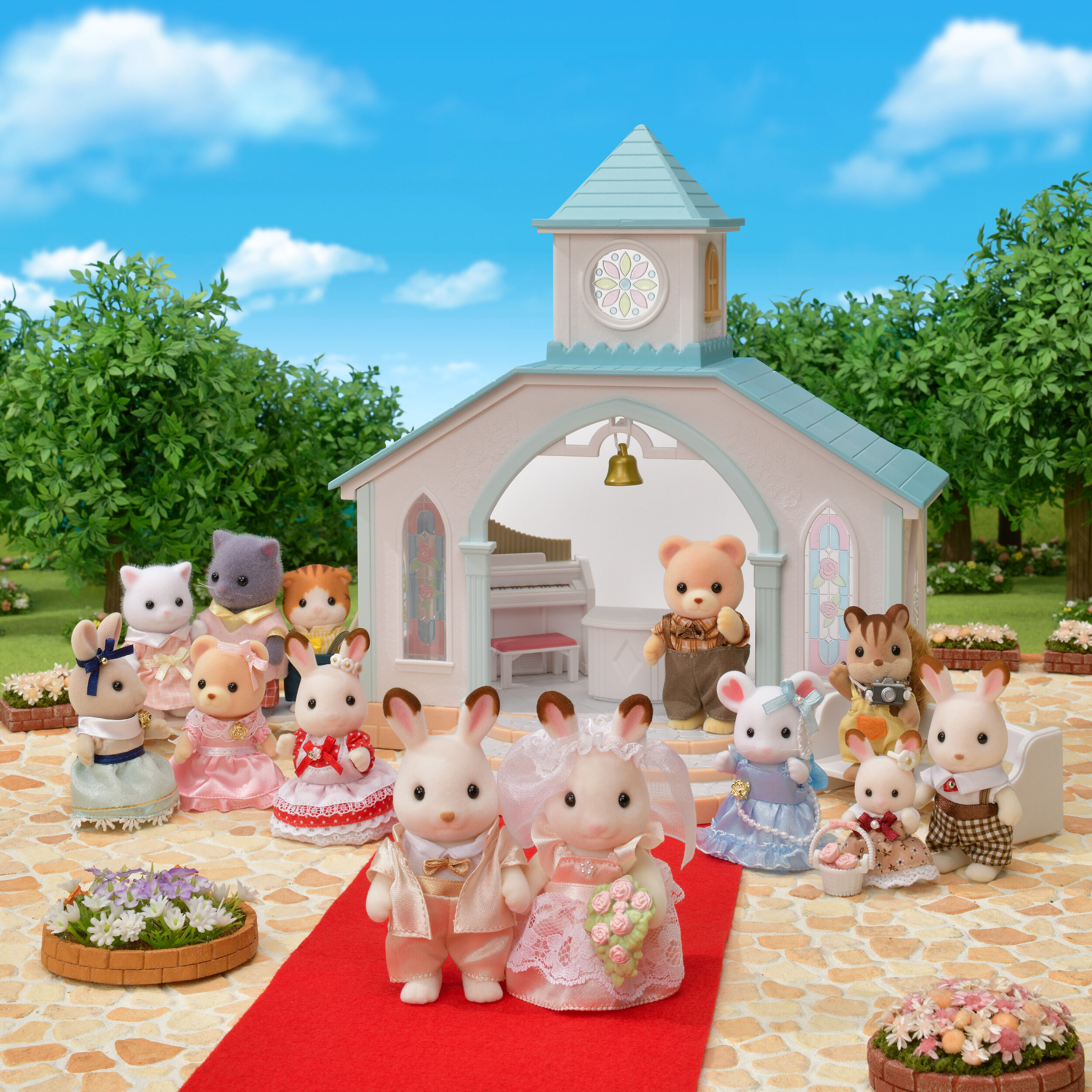 シルバニアファミリー　森のウェディング　チャペル　赤屋根 シルバニア Sylvanian Families 森のウェディング チャペル 教会
