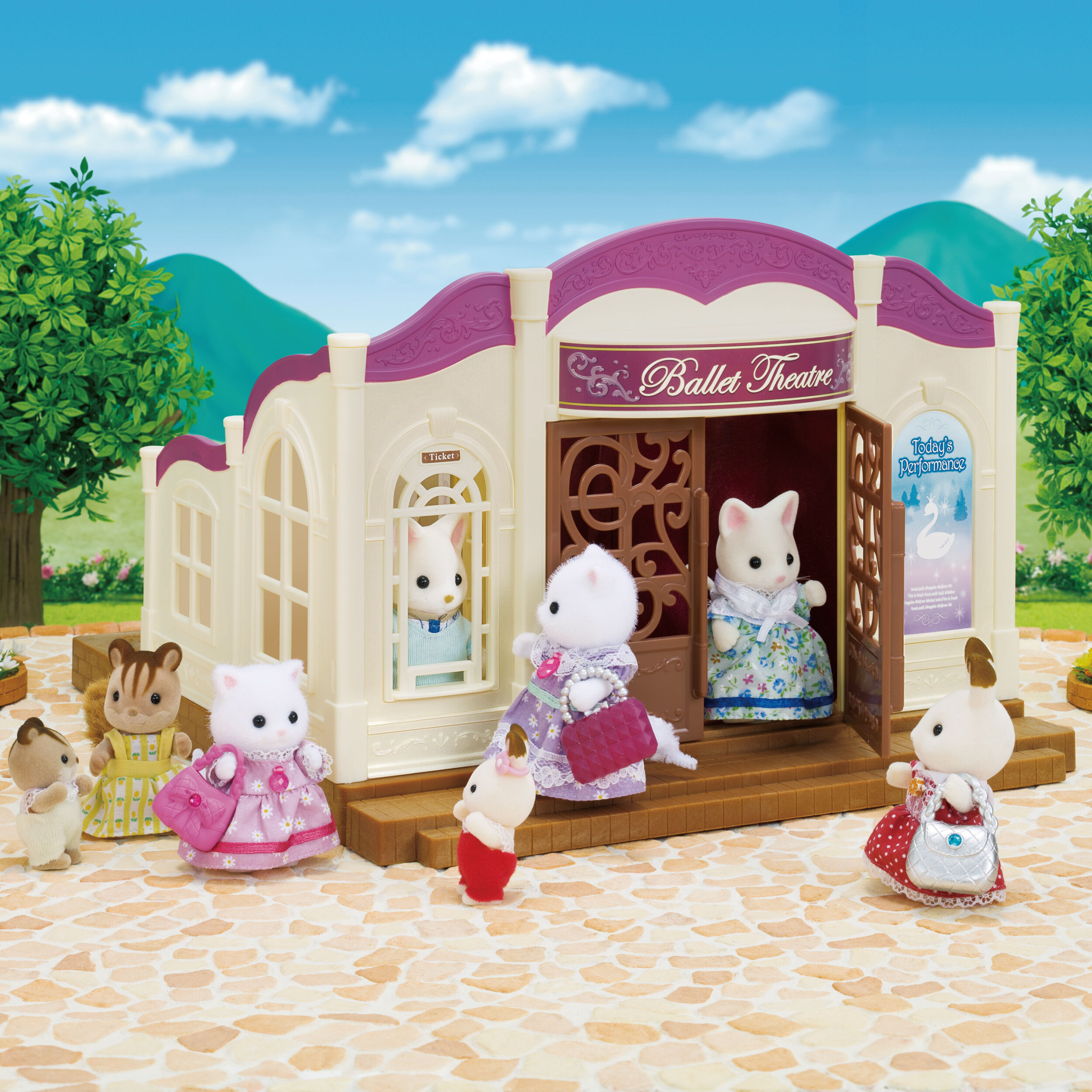 1750新品 シルバニアファミリー ミ－【森のバレエ劇場 海外版】 美品】海外版 シルバニアファミリー Ballet Theatre 森のバレエ