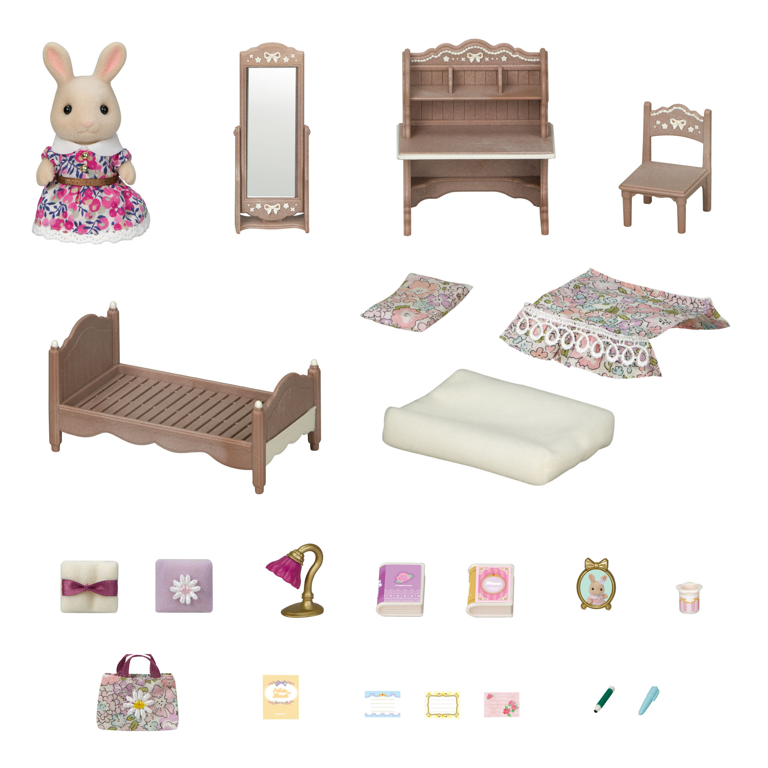 フローラルチャイルドルーム -リバティプリント- / 家具と人形セット