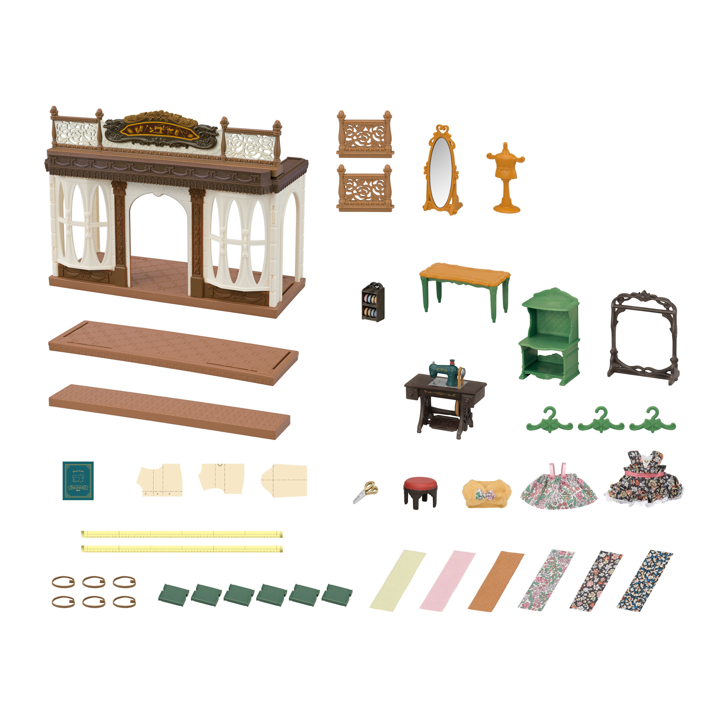 ほしぞらネコの仕立て屋さん-リバティプリント- / 家具と人形セット - シルバニアファミリーオンラインショップ