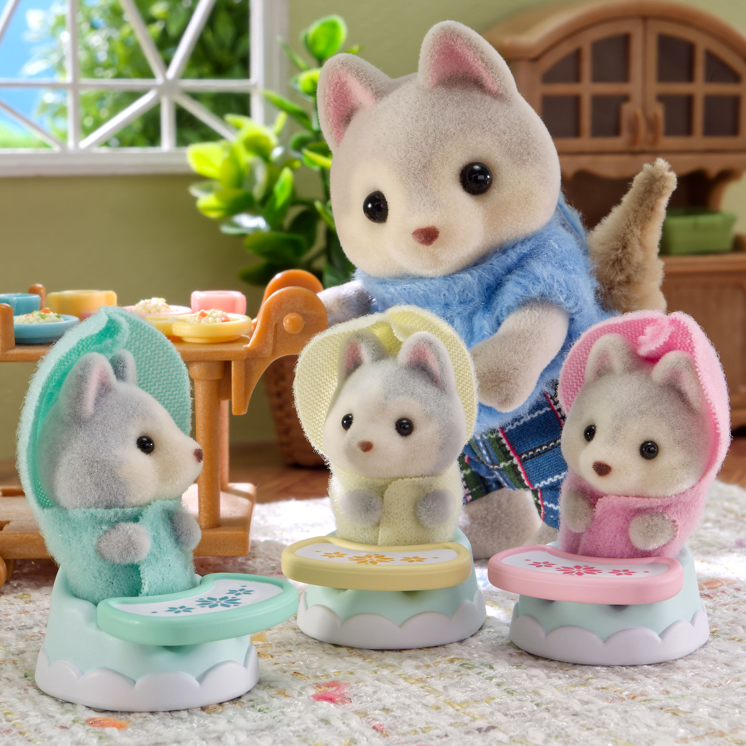 ハスキーのみつごちゃん -ベビーチェアセット- / 赤ちゃん