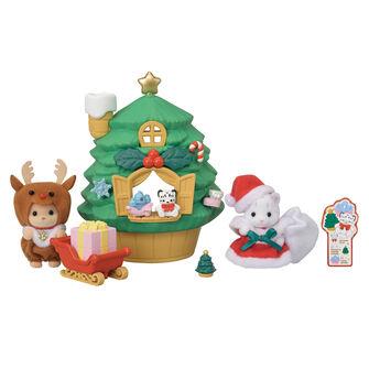 赤ちゃんサンタのクリスマスツリーハウス