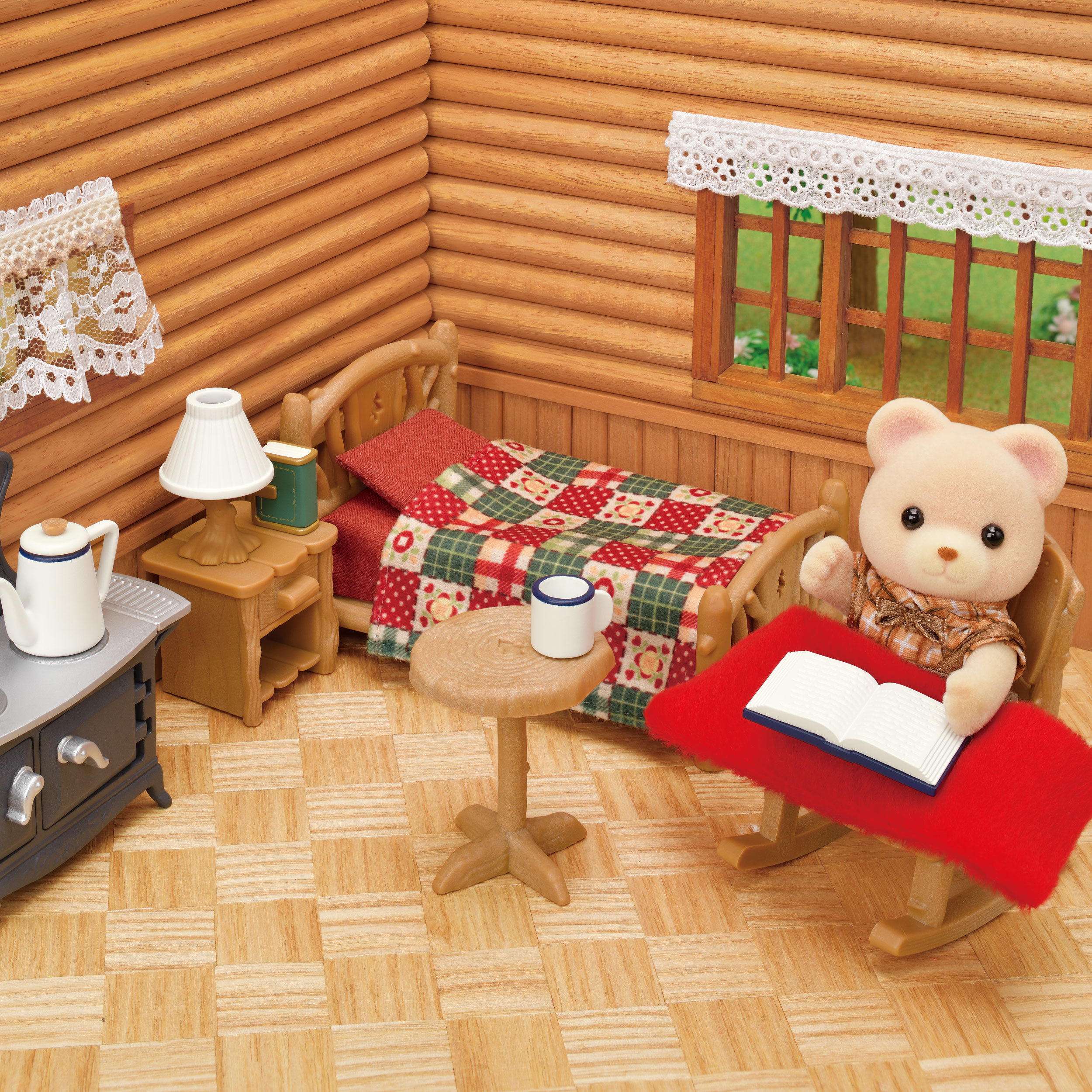 シルバニア 木製丸太小屋 &amp; メモリータイム 家具10点 シルバニアファミリー 初期 木製丸太小屋 | SnowChildVillage