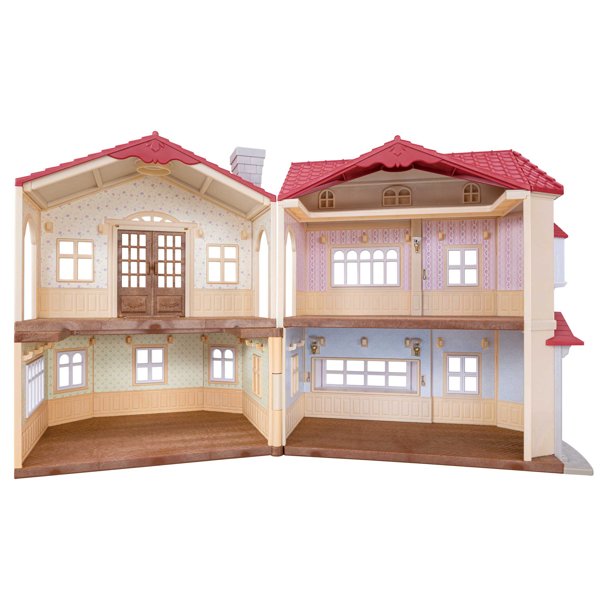 赤い屋根の大きなお家 専用壁紙セット（フラワー柄） / 小物・パーツ - シルバニアファミリーオンラインショップ