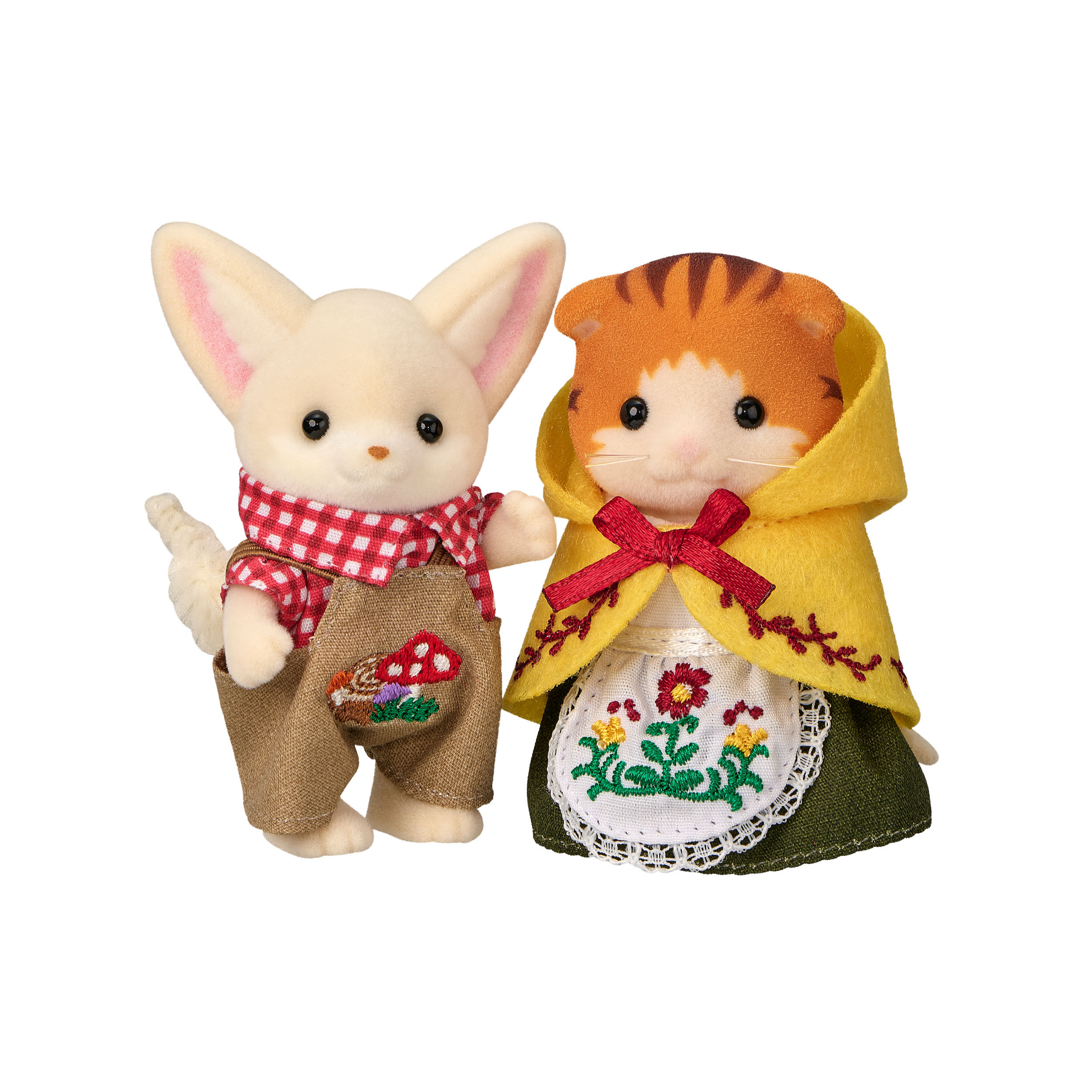 【即日発送】 なかよしペアセット-きのこ・お花の刺しゅう- / 人形 クラフト・布製品