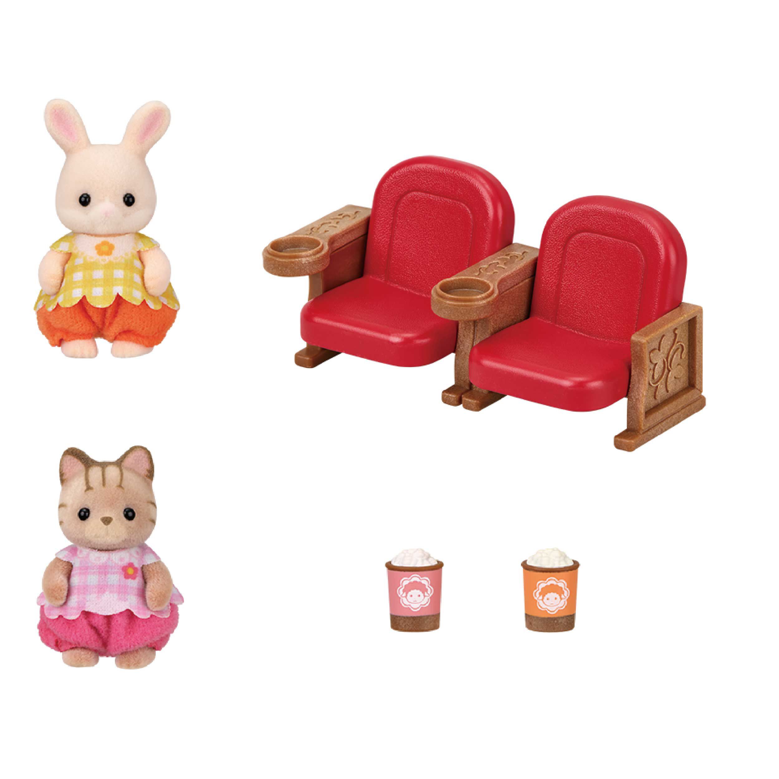 赤ちゃんシアターセット-マーガレットウサギ＆シマネコ- / 家具と人形セット - シルバニアファミリーオンラインショップ