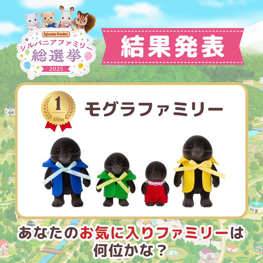 シルバニアファミリーオンラインショップ 「シルバニアファミリー総選挙2025」結果発表
