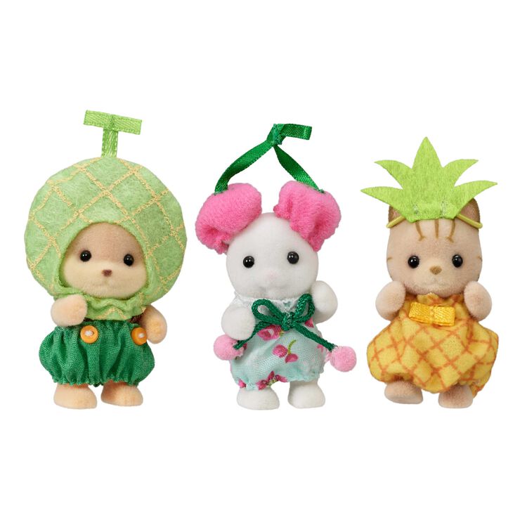 【りのすけ】シルバニアファミリー　赤ちゃん　ドレス　七夕　占い師　フルーツ 5月17日新発売】赤ちゃんトリオ（お花のドレス）開封生配信