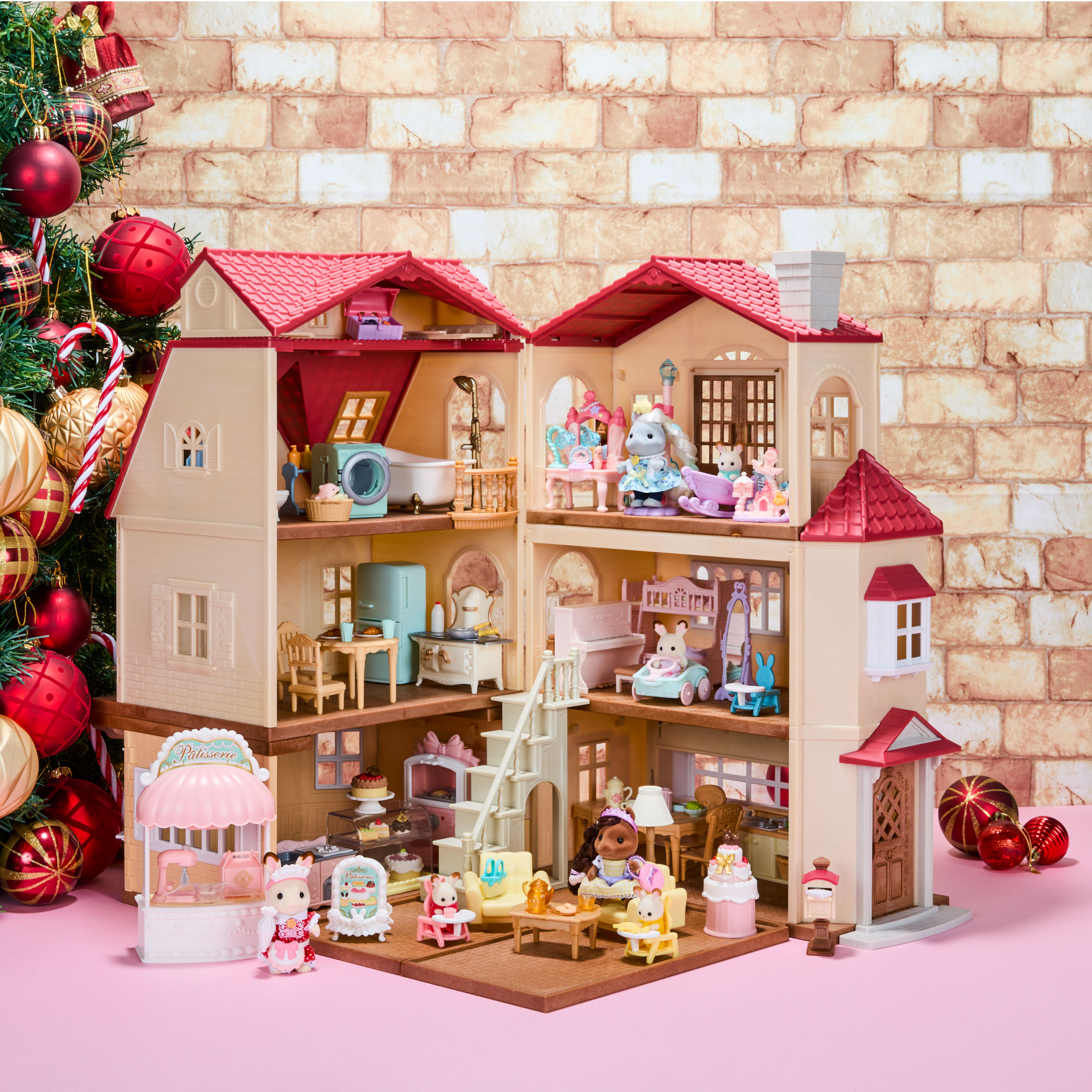 Amazon | 【Amazon.co.jp 限定】シルバニアファミリー お家 赤い屋根の大きなお家 デラックスセット -屋根裏はひみつのお部屋-  22-RZ+シルバニアファミリー 人形・家具セット 【赤い屋根の大きなお家家具セット】 セ-194 | ハウス | おもちゃ