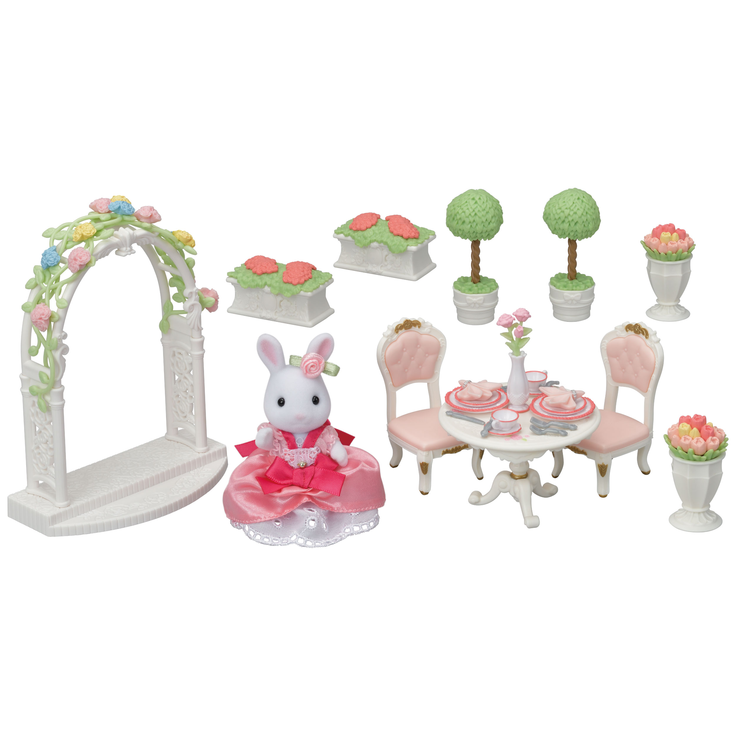【新品•未開封】シルバニア⭐️ティーパーティーセット⭐️ ローズガーデンティーパーティーセット / 家具と人形セット