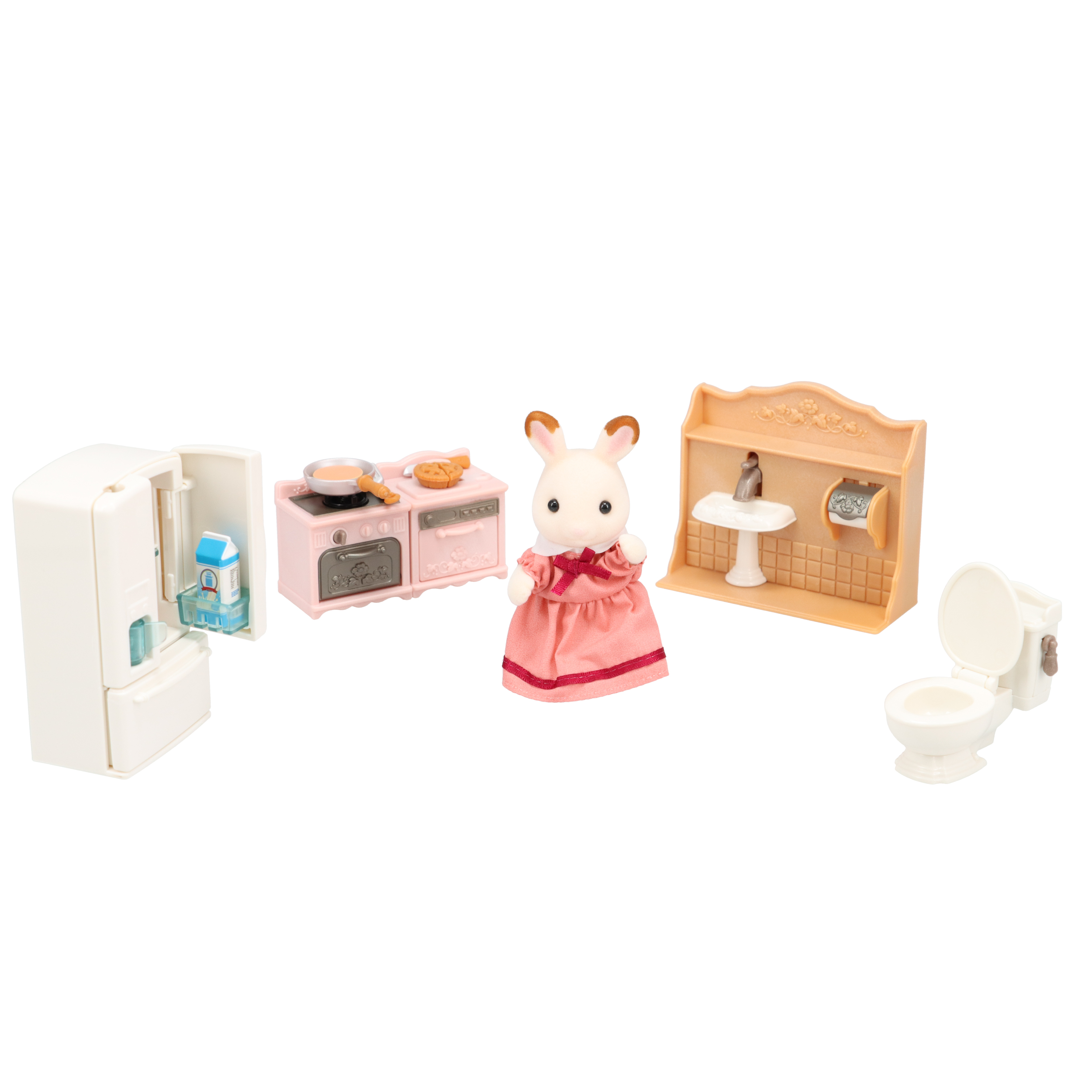 シルバニアファミリーセット(家2軒マイカー家具付き) 赤い屋根の大きなお家 おすすめ家具セット-コトコトクッキング