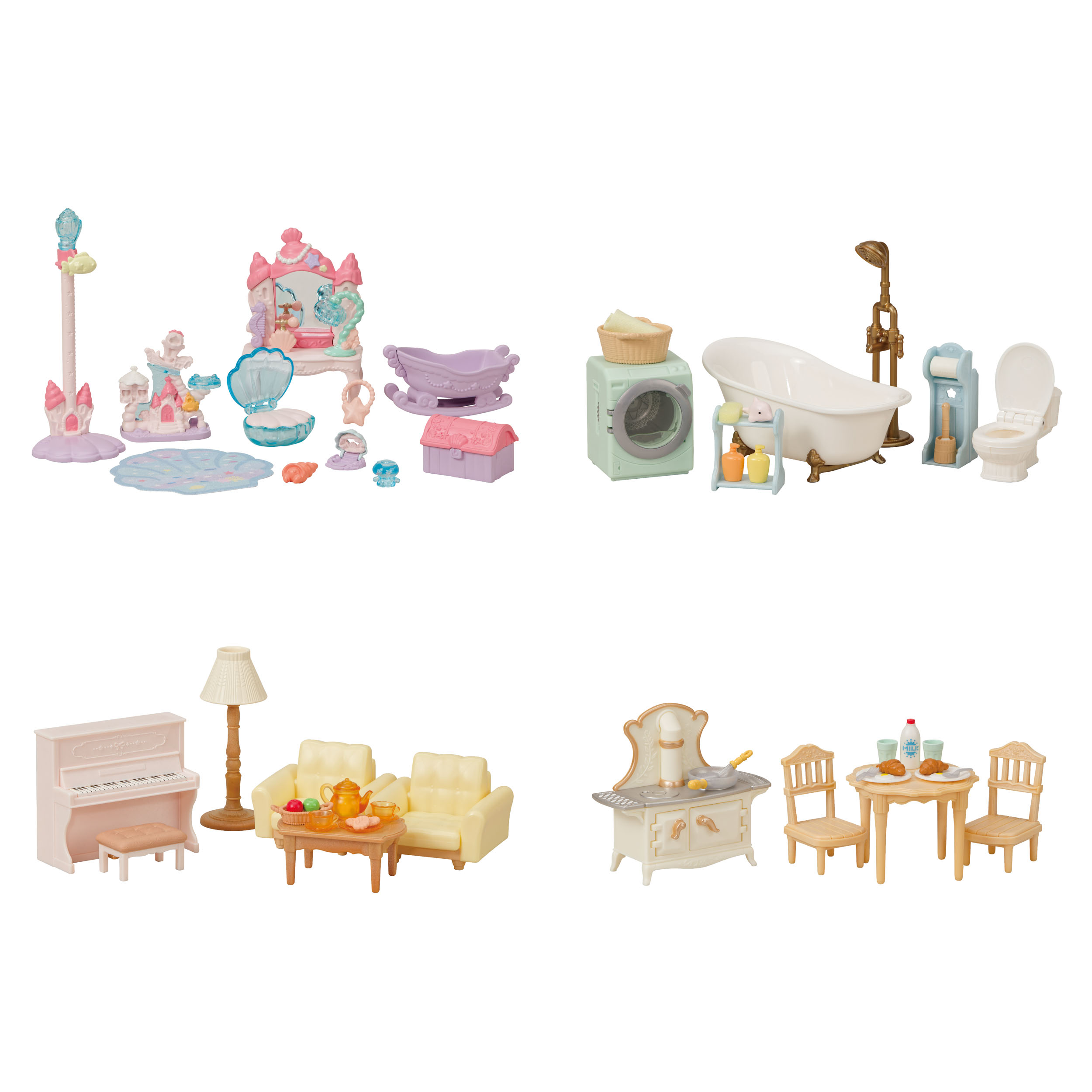 シルバニア　初期　デラックスハウス（はしご付）　家具11点セット シルバニア 初期 デラックスハウス（はしご付） 家具11点セット