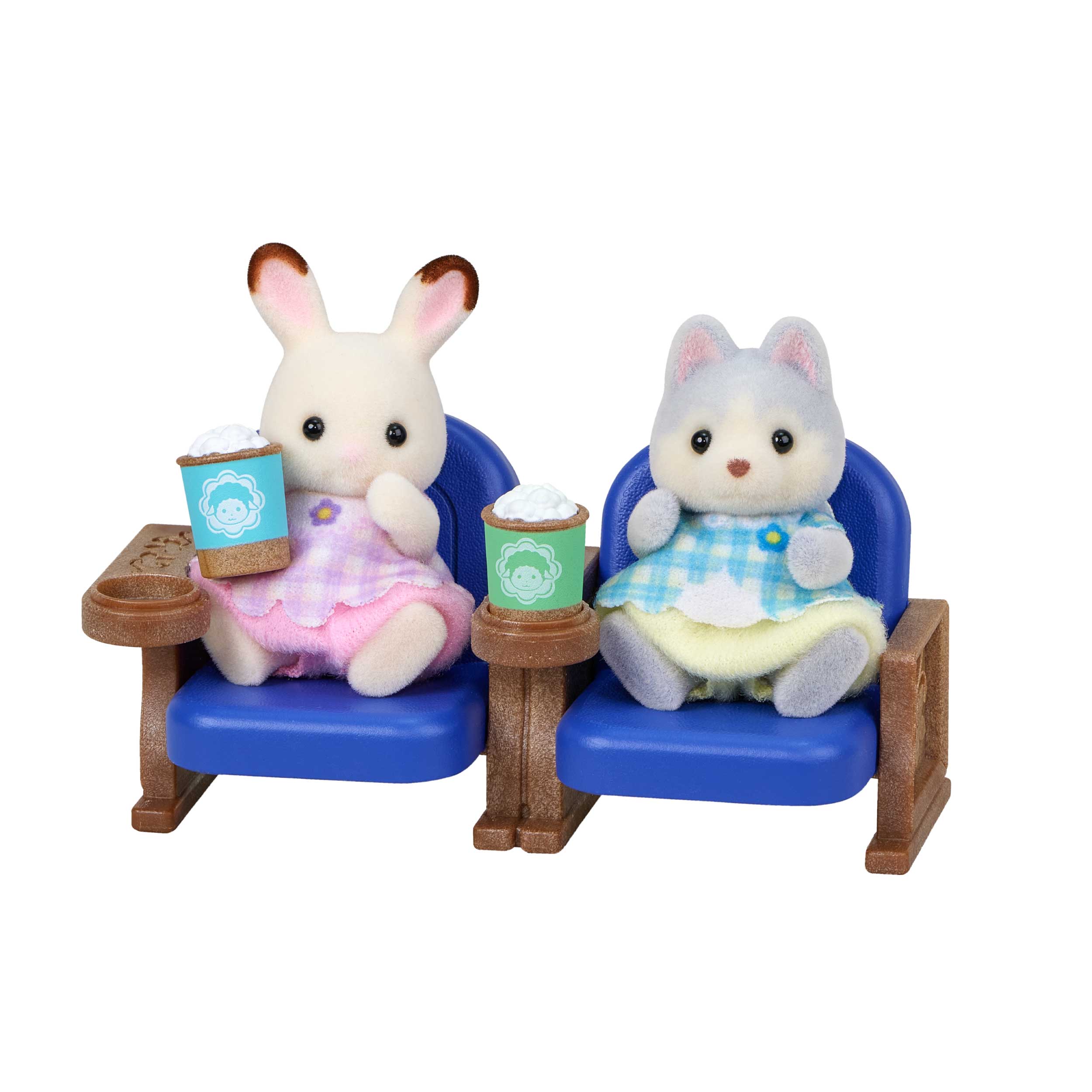 適切な価格 赤ちゃんシアターセット -ショコラウサギ＆ハスキー- 家具と / シルバニアファミリー