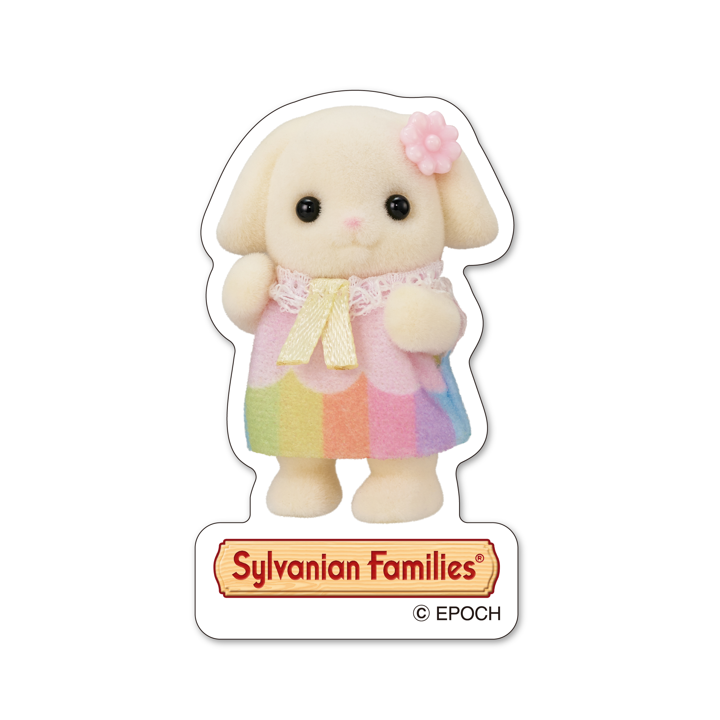 ステッカー フローラウサギの赤ちゃん（にじいろ服） / ステッカー