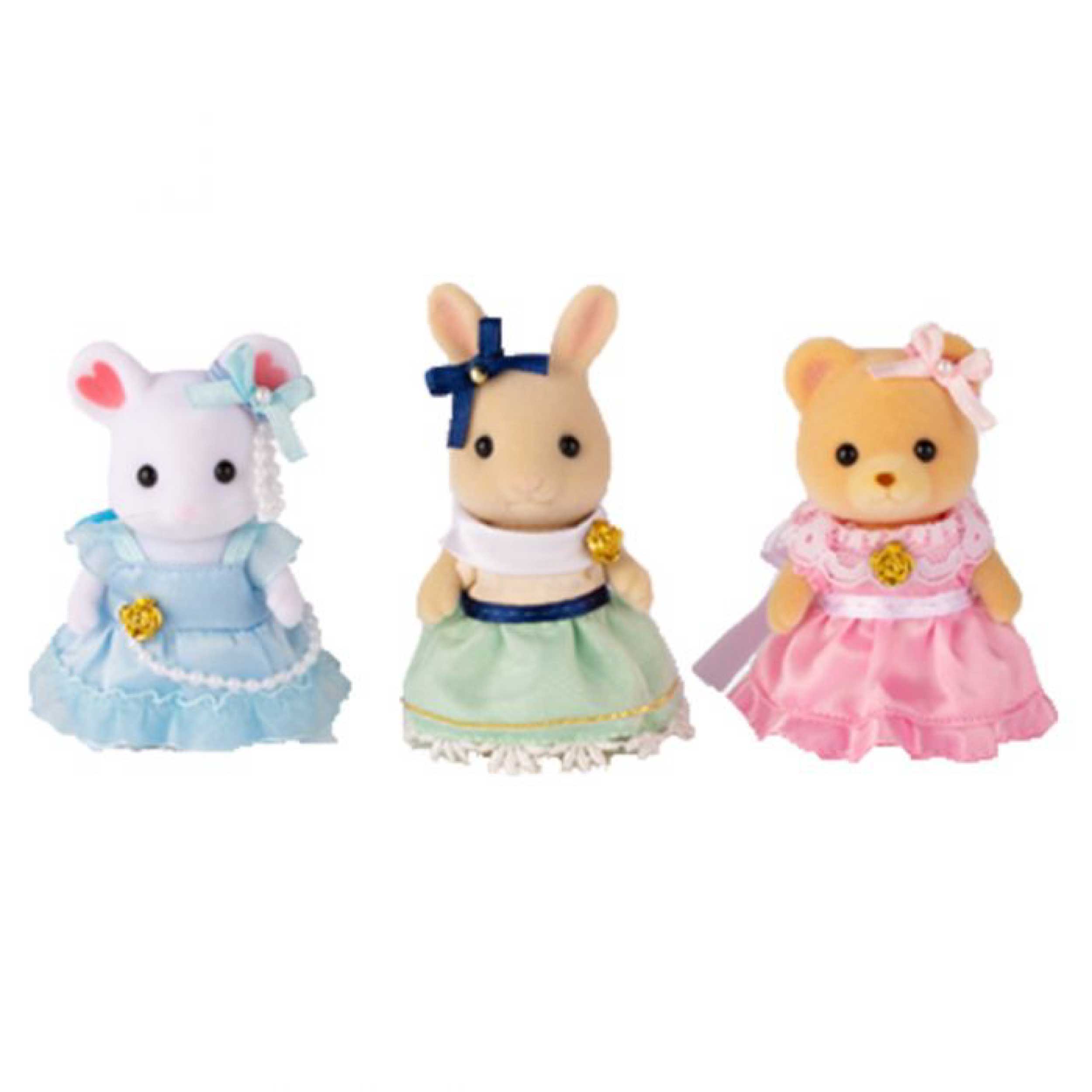 シルバニアファミリー - シルバニア　グレーシマネコの女の子・オークルイヌの女の子　ドレスセット【非売品】 シルバニアファミリー - シルバニア グレーシマネコの女の子